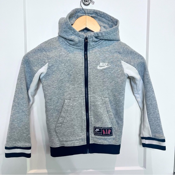 Nike Other - Nike Air Baby Toddler 4T Boys Grey Black Zip-up Lightweight Jacket Coat Hoodie